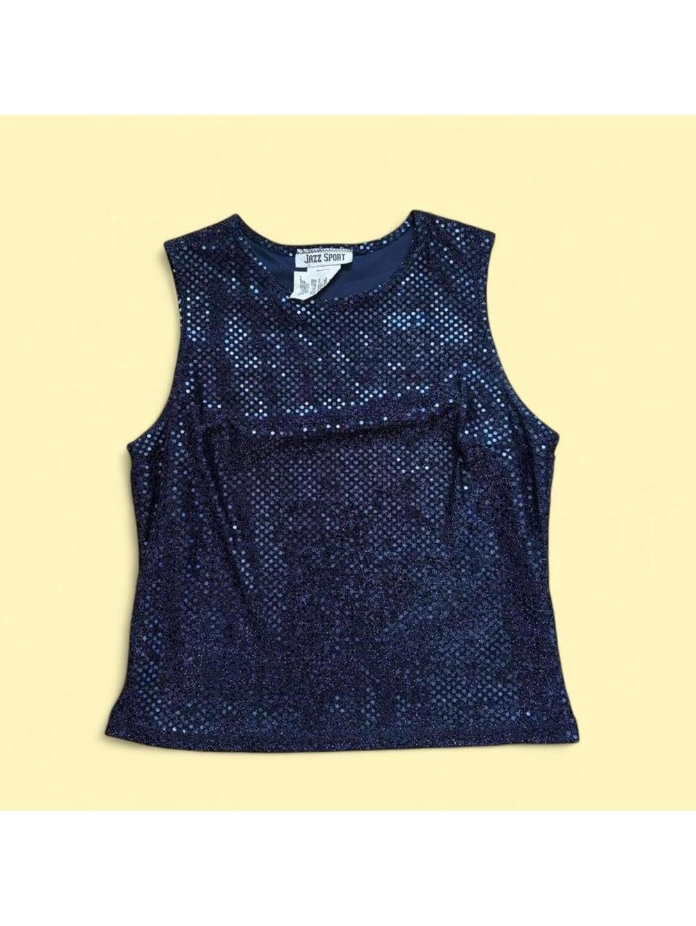 Vintage Jazz Sport Tank - Navy Blue Sequin